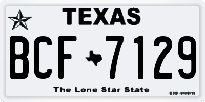 TX license plate BCF7129