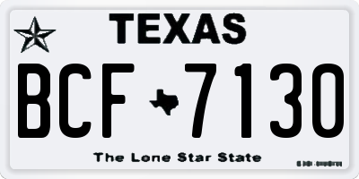 TX license plate BCF7130