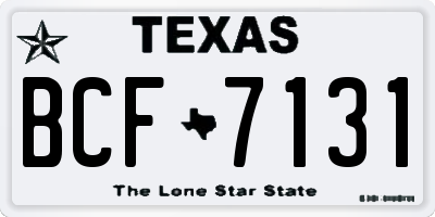 TX license plate BCF7131