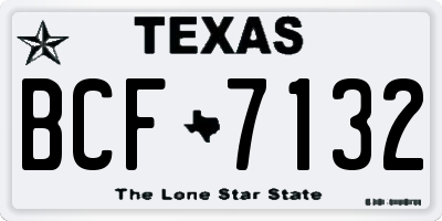 TX license plate BCF7132