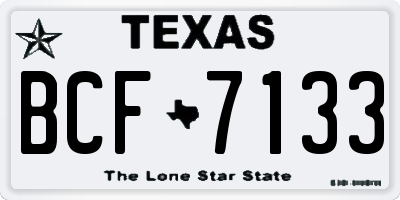 TX license plate BCF7133