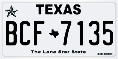 TX license plate BCF7135