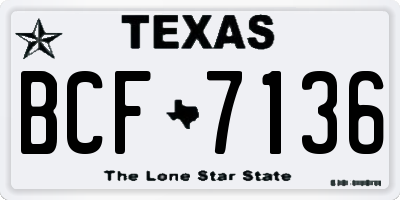 TX license plate BCF7136