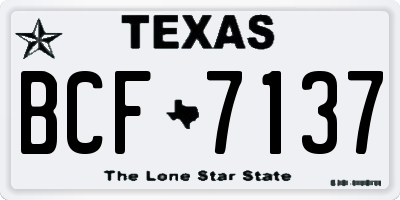 TX license plate BCF7137