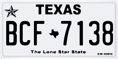 TX license plate BCF7138