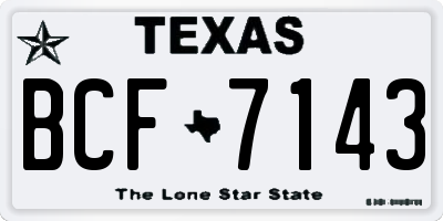 TX license plate BCF7143