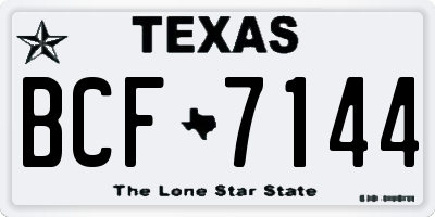 TX license plate BCF7144