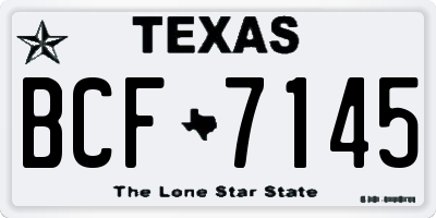 TX license plate BCF7145