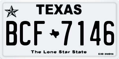 TX license plate BCF7146