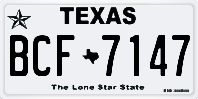 TX license plate BCF7147
