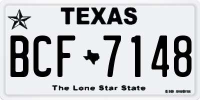TX license plate BCF7148