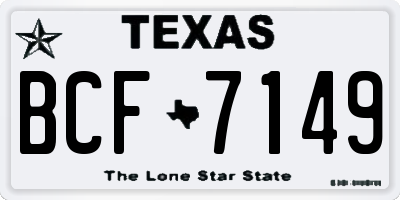 TX license plate BCF7149