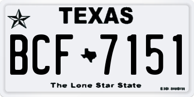 TX license plate BCF7151