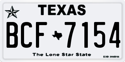TX license plate BCF7154