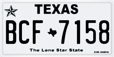 TX license plate BCF7158