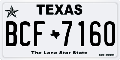 TX license plate BCF7160