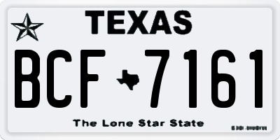 TX license plate BCF7161