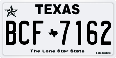 TX license plate BCF7162