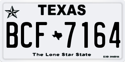 TX license plate BCF7164