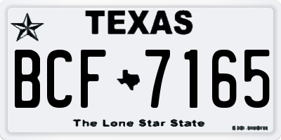 TX license plate BCF7165