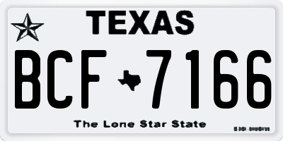 TX license plate BCF7166