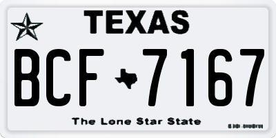 TX license plate BCF7167