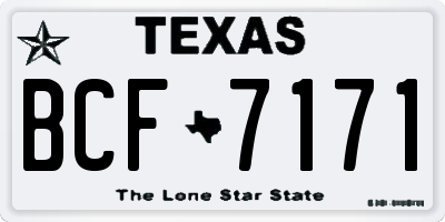 TX license plate BCF7171