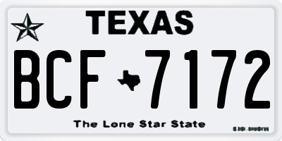 TX license plate BCF7172