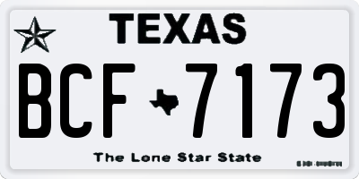 TX license plate BCF7173