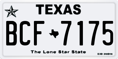 TX license plate BCF7175