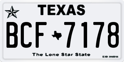 TX license plate BCF7178