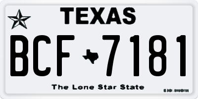TX license plate BCF7181