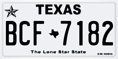 TX license plate BCF7182