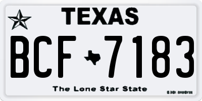 TX license plate BCF7183