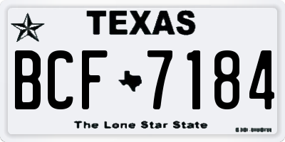 TX license plate BCF7184