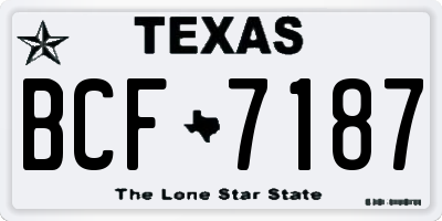 TX license plate BCF7187