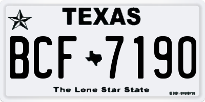 TX license plate BCF7190