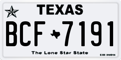 TX license plate BCF7191