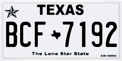 TX license plate BCF7192