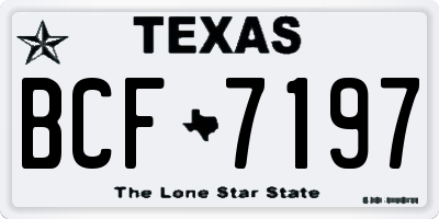 TX license plate BCF7197