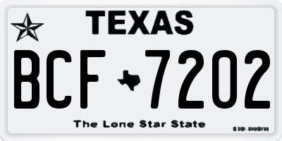 TX license plate BCF7202