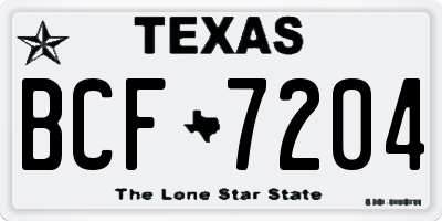 TX license plate BCF7204