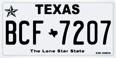 TX license plate BCF7207