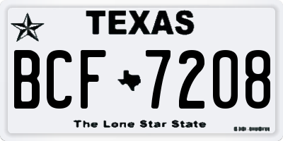 TX license plate BCF7208