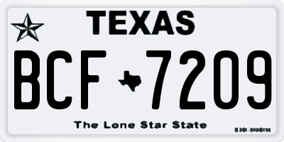 TX license plate BCF7209