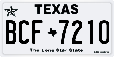 TX license plate BCF7210