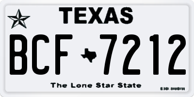 TX license plate BCF7212