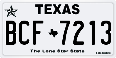 TX license plate BCF7213