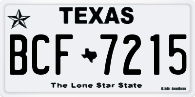 TX license plate BCF7215