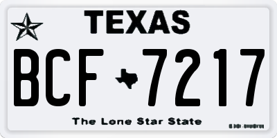 TX license plate BCF7217